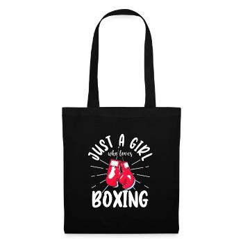 Boxer Just A Girl Who Loves Boxing Sports Kick - Stoffbeutel - Schwarz - Vorne