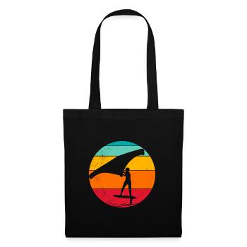 Wing Foil Wing Surf Retro - Stoffbeutel - Schwarz - Vorne