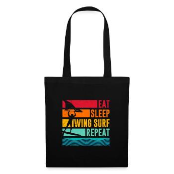 Wing Foil Eat Sleep Wing Surf Repeat Wing Foiler - Stoffbeutel - Schwarz - Vorne