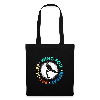 Eat Sleep Wing Foil Repeat Wing Surfer - Tote Bag - black - Front