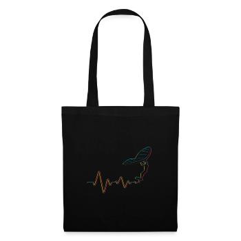 Wing Foil Heartbeat Heart Wing Surfer - Tote Bag - black - Front