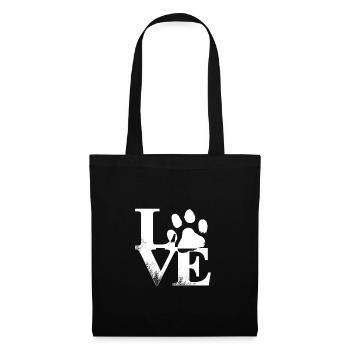 Love Hundepfote Hund Lustig - Stoffbeutel - Schwarz - Vorne
