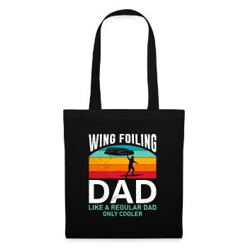 Wing Foiling Papa comme normal mais cool Wing Surf - Sac en tissu - noir - Devant