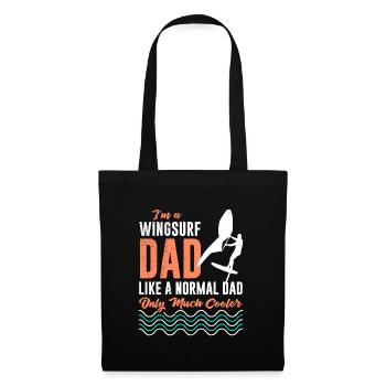Wing Foil Dad Wing Surf Papa Wingfoiling - Stoffbeutel - Schwarz - Vorne