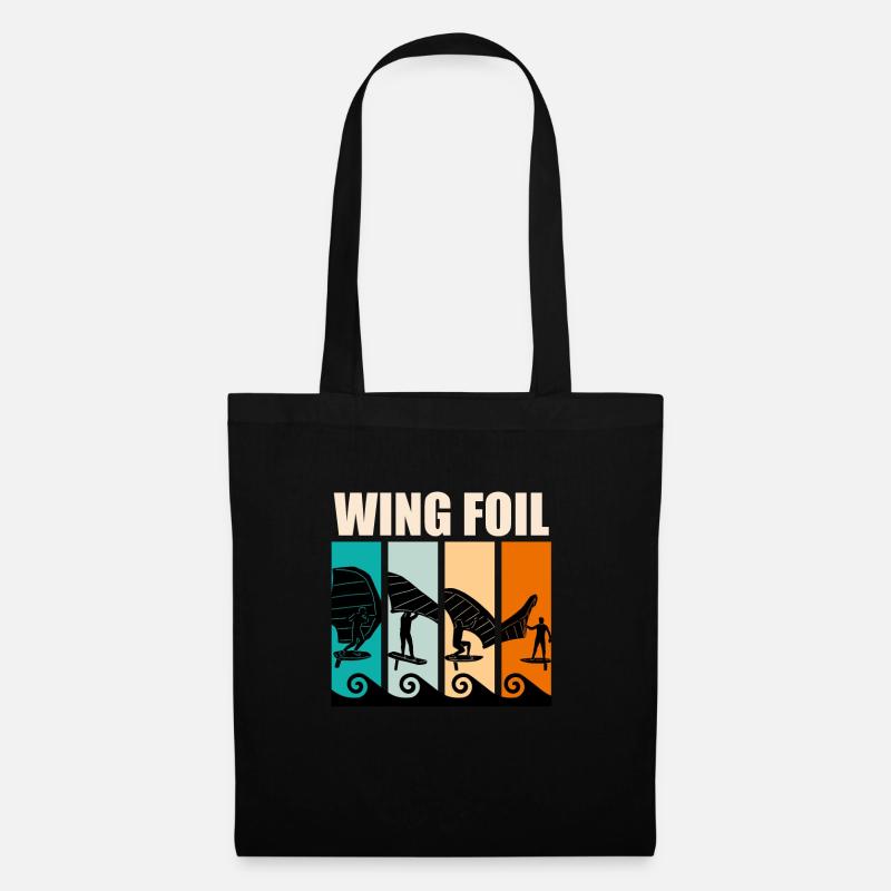 Retro Wing Surf Wing Foil Wing Foil - Stoffbeutel - Schwarz