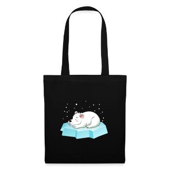 Ours polaire endormi - Sac en tissu - noir - Devant