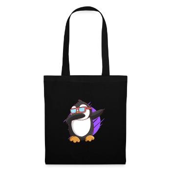 Dabbing Pinguin Kinder - Stoffbeutel - Schwarz - Vorne