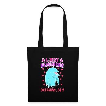 J’aime juste les dauphins enfants filles - Sac en tissu - noir - Devant