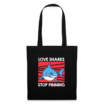 Liebe Haie Stop Finning Save the Sharks - Stoffbeutel - Schwarz - Vorne