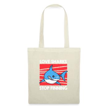 Liebe Haie Stop Finning Save the Sharks - Stoffbeutel - Natur - Vorne