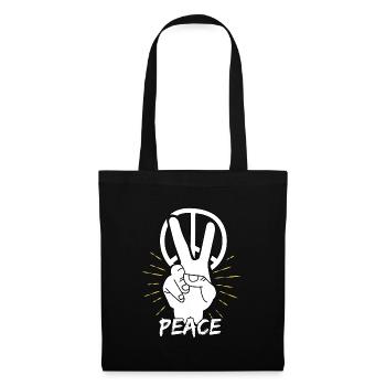 Paix Liberté Cadeau de paix - Sac en tissu - noir - Devant