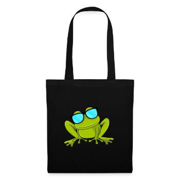 Funny Frog with Sunglasses Kids Toad - Tote Bag - black - Front