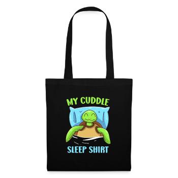 Mein Kuschel Schlafshirt Schildkröte Schlaf - Stoffbeutel - Schwarz - Vorne