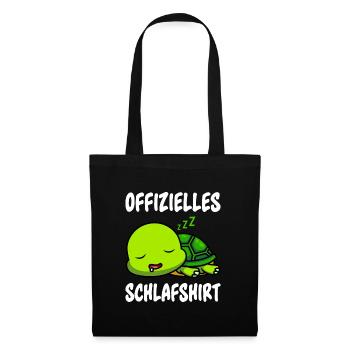 Offizielles Schildkröten Schlafshirt Schlaf - Stoffbeutel - Schwarz - Vorne