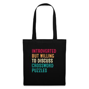 Introverted But Willing To Discuss Crossword - Tote Bag - black - Front