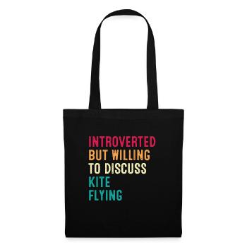 Introverti mais prêt à discuter du cerf-volant - Sac en tissu - noir - Devant