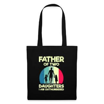 Dad 2 Children Papa 2 Daughters - Tote Bag - black - Front