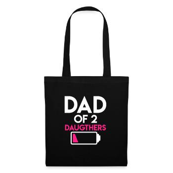 Father 2 Daughters Papa 2 Children - Tote Bag - black - Front