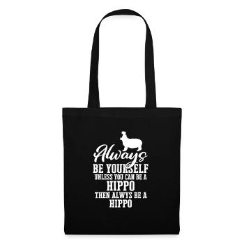 Hippopotame - Sac en tissu - noir - Devant