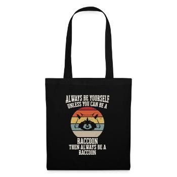 Raton laveur - Sac en tissu - noir - Devant