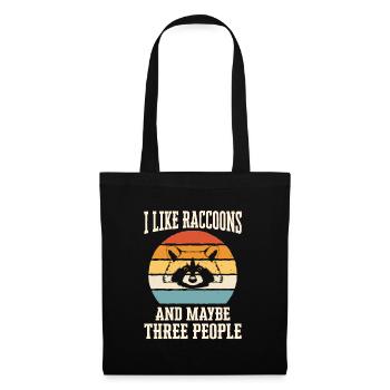 Raton laveur - Sac en tissu - noir - Devant
