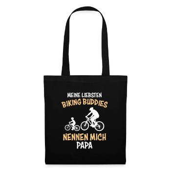 Biking Buddies nennen mich Papa Fahrrad - Stoffbeutel - Schwarz - Vorne