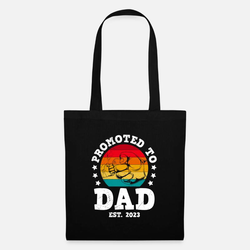 Promoted to Dad 2023 Werdender Papa - Stoffbeutel - Schwarz