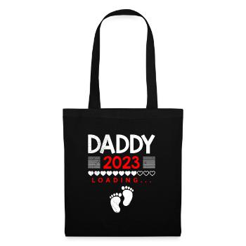 Daddy 2023 loading werdender Papa 2023 - Stoffbeutel - Schwarz - Vorne