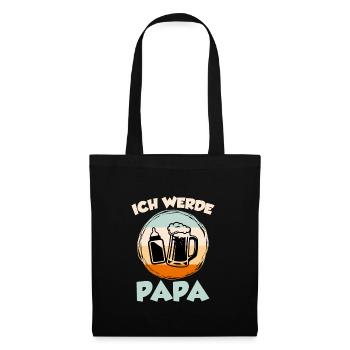 Ich werde Papa werdender Vater - Stoffbeutel - Schwarz - Vorne