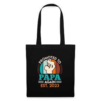 Zweites Kind 2023 Zweifacher Papa 2 Kinder Vater - Stoffbeutel - Schwarz - Vorne