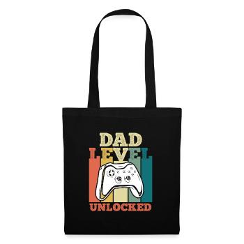 Dad Level unlocked werdender Vater Papa 2023 - Stoffbeutel - Schwarz - Vorne