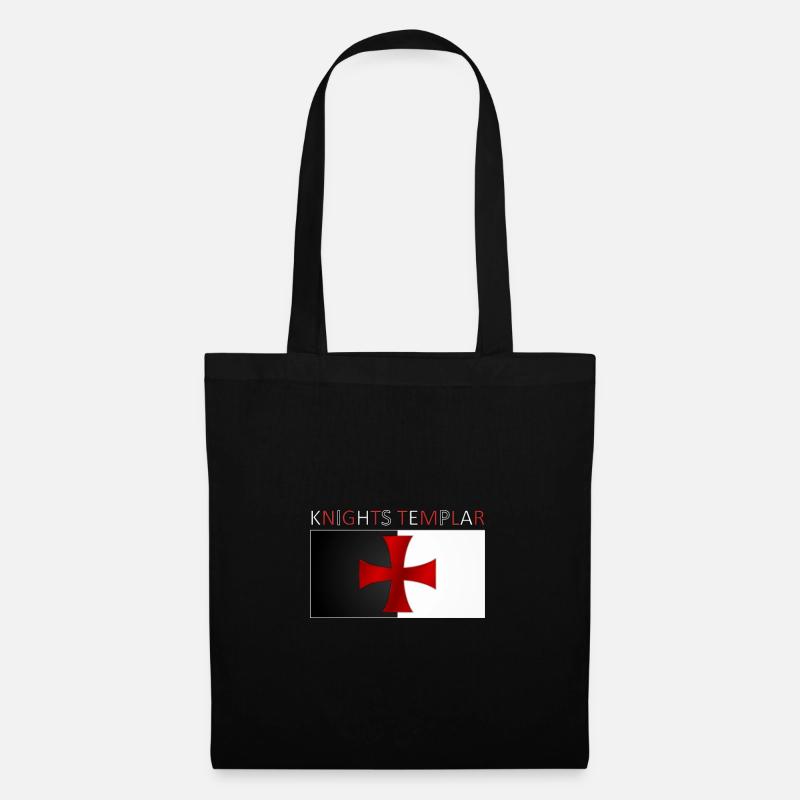 Knights Templar Templerorden Kreuz Banner - Stoffbeutel - Schwarz