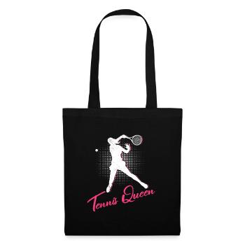 Tennis Queen Joueuse de tennis Tennis féminin - Sac en tissu - noir - Devant