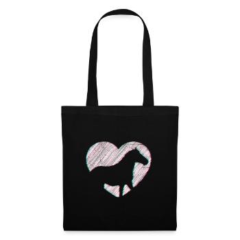 Dressage Cavaliers Cavaliers Chevaux Filles - Sac en tissu - noir - Devant