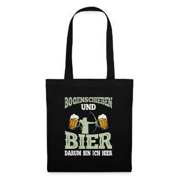 Bogenschießen und Bier Männer - Stoffbeutel - Schwarz - Vorne