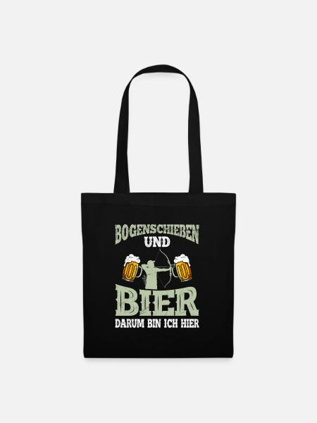 Bogenschießen und Bier Männer - Stoffbeutel - Schwarz