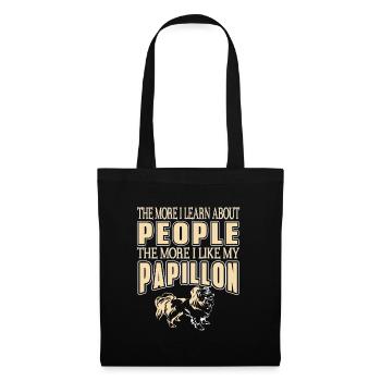 Plus j’en apprends sur les gens, plus j’aime P - Sac en tissu - noir - Devant