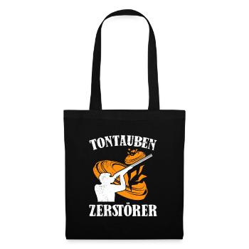 Tontauben Zerstörer Tontaubenschießen - Stoffbeutel - Schwarz - Vorne
