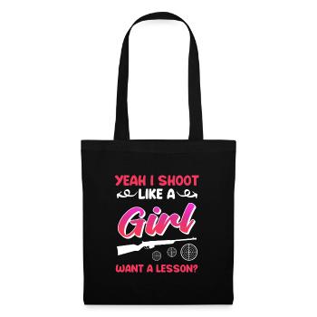 Tirez comme une fille tireur sportif féminin - Sac en tissu - noir - Devant