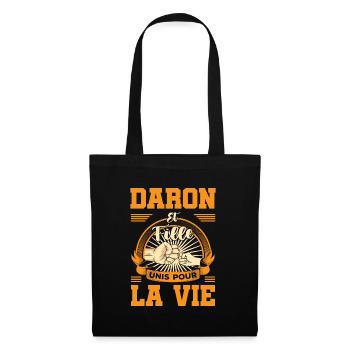 Daron fille unis pour la vie fête des pères check - Sac en tissu - noir - Devant