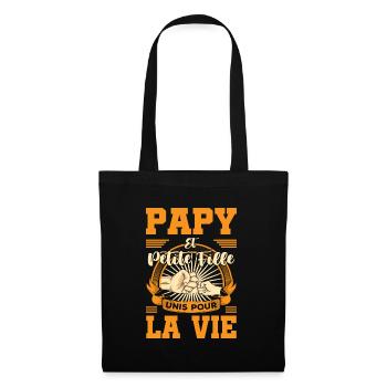 Fête des grands père petite fille unis pour la vie - Sac en tissu - noir - Devant
