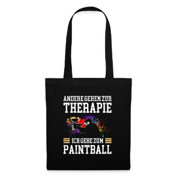 Andere gehen zur Therapie ich geh zum Paintball - Stoffbeutel - Schwarz - Vorne