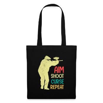 Aim Shooting Curse again Paintball - Tote Bag - black - Front