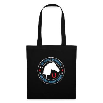 Hobby Horse Pferde Reiten Dressur Hobbyhorse - Stoffbeutel - Schwarz - Vorne