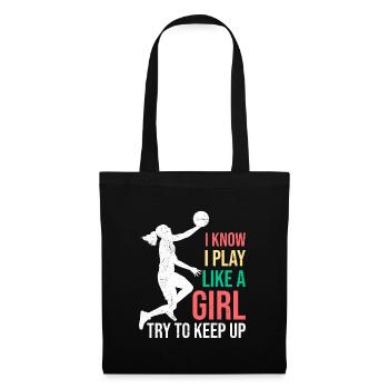 Basket-ball féminin - Sac en tissu - noir - Devant
