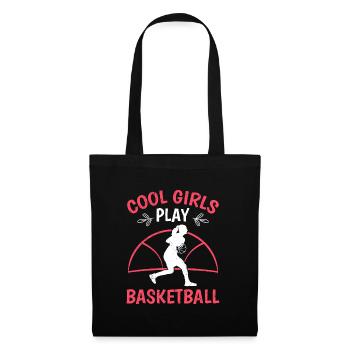 Coole Mädchen spielen Basketball Damen - Stoffbeutel - Schwarz - Vorne