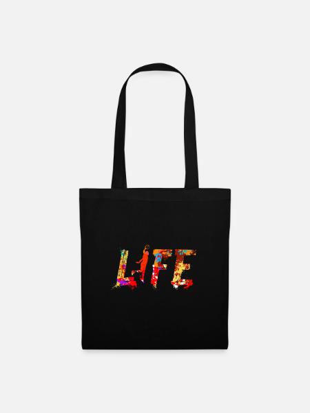 Life Basketball Basketballer - Stoffbeutel - Schwarz
