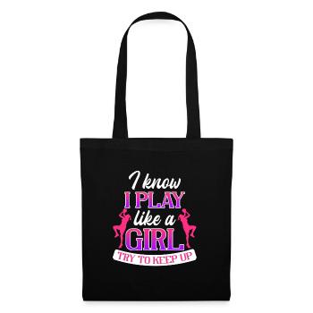 Play Basketball like a Girl Basketballer - Stoffbeutel - Schwarz - Vorne