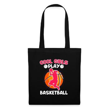 Coole Mädchen spielen Basketball Basketballerin - Stoffbeutel - Schwarz - Vorne