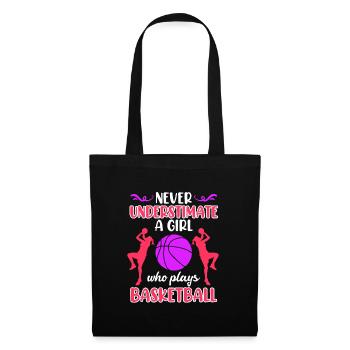 Never underestimate a female basketball player - Tote Bag - black - Front